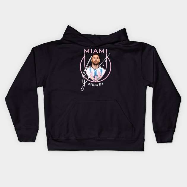 Messi Inter Miami Kids Hoodie by Nagorniak